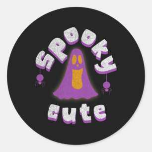 Spooky Cute Halloween Ghost Girls Men's Womens Tee Classic Round Sticker