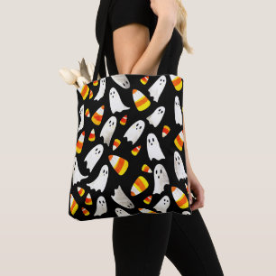 Spooky cute Halloween Ghosts and candy corn Tote Bag