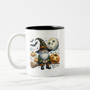 Spooky Cute Halloween Gnome – Perfect Gift Two-Tone Coffee Mug