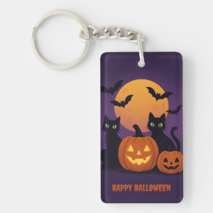 Spooky Cute Halloween Keychain – Black Cats & Pump
