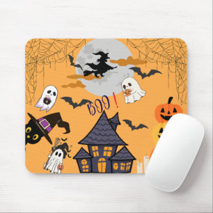 Spooky Cute Halloween Mousepad – Haunted House Mat