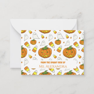 Spooky Cute Halloween Pattern Note Card