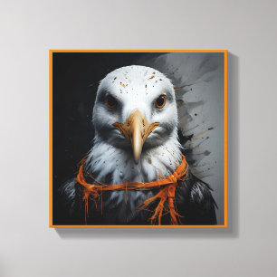 Spooky cute Halloween seagull in Disguise Canvas Print