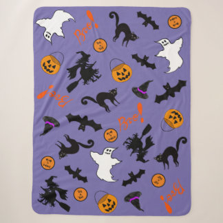 Spooky Cute Halloween Sherpa Fleece Blanket