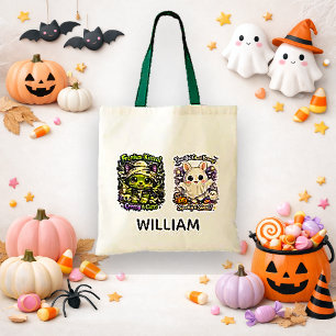 Spooky Cute Halloween Trick or Treat Pattern Tote Bag