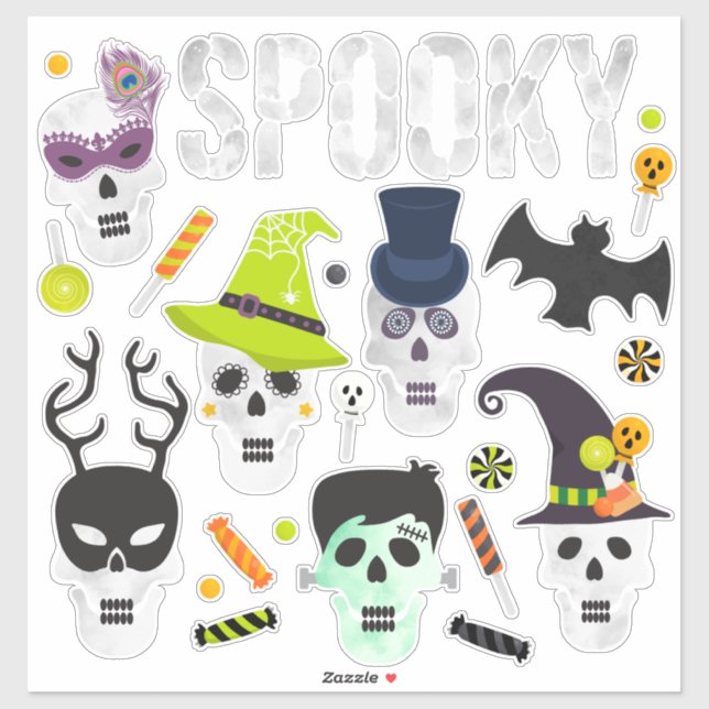 Spooky Cute Halloween Variety Sticker Sheet (Sheet)