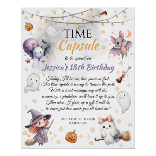 Spooky Cute Happy Boo Halloween Time Capsule Poster
