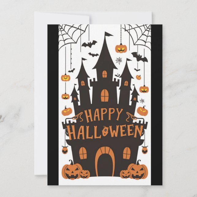 Spooky Cute Happy Halloween  Holiday Card (Front)
