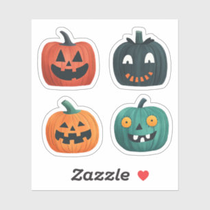 Spooky Cute Jack-o-lanterns Watercolor Halloween
