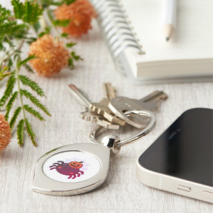 Spooky Cute Kawaii Halloween Spider Key Ring