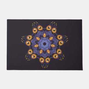 Spooky Cute Mandala Monster Art Halloween Creature Doormat