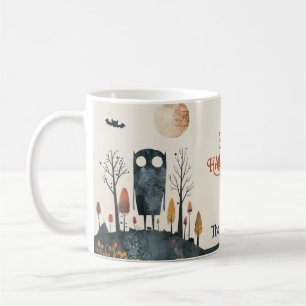 Spooky Cute Monster Fall Scenery Happy Halloween Coffee Mug