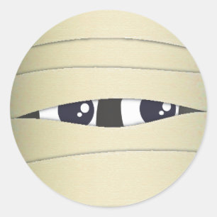 Spooky Cute Mummy Head Halloween Sticker