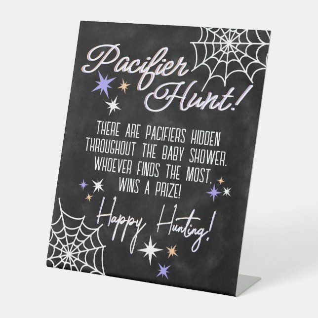 Spooky Cute Pacifier Hunt Pedestal Sign (Front)