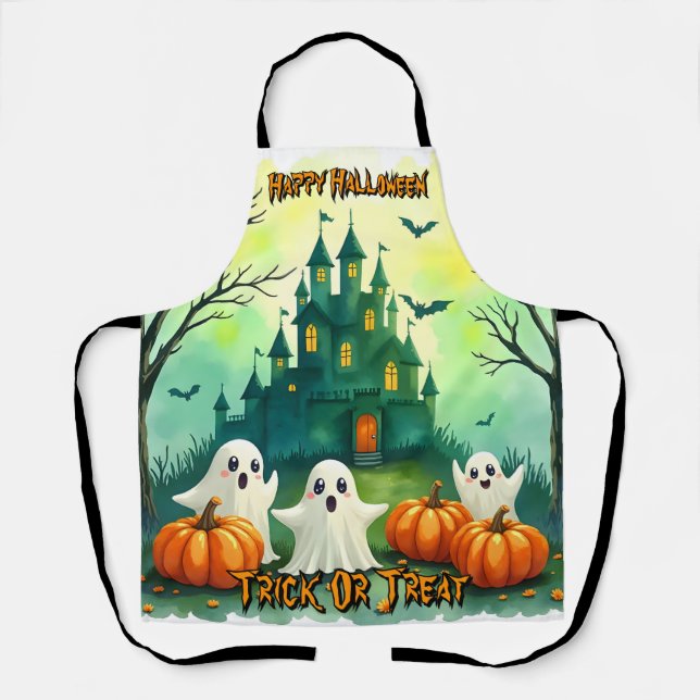 Spooky Cute Popular Halloween Collection Apron (Front)