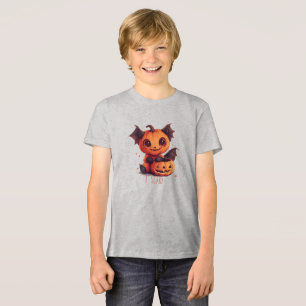 Spooky-Cute Pumpkin Monster Halloween Kids Tee