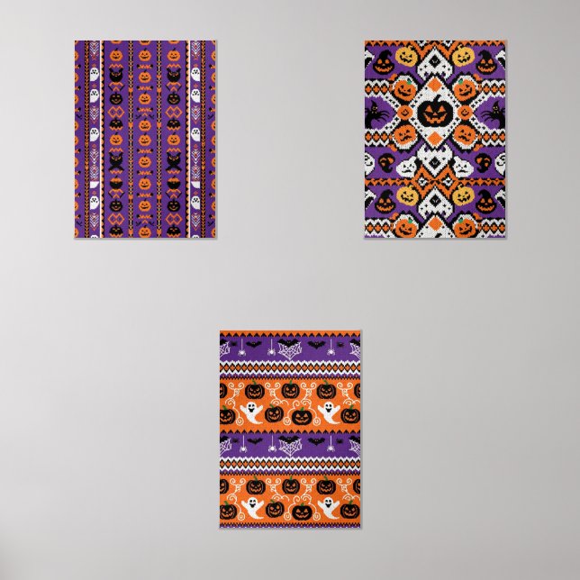 Spooky-Cute Pumpkin Pattern Art Print / Frame for  (Front)