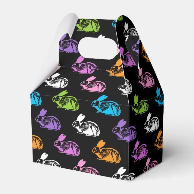 Spooky Cute Skeleton Easter Bunny Pattern Favour Box (Front Side)