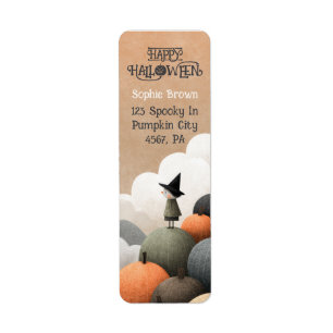 Spooky Cute Watercolor Halloween Return Address
