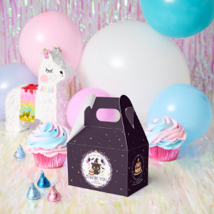 Spooky Cute Witch Black Cat Wizard 1st Birthday Favour Box