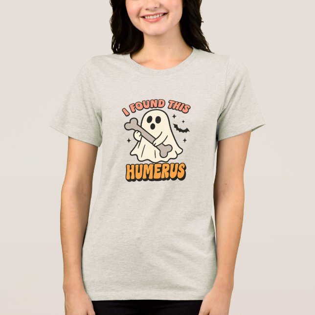 Spooky Dad Joke Shirt – Ghost with Bone Funny Hall (Front)