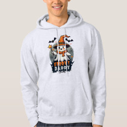 Spooky Daddy Halloween Ghost With Witch Hat Hoodie