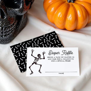Spooky Dancing Skeleton Baby Shower Diaper Raffle Enclosure Card