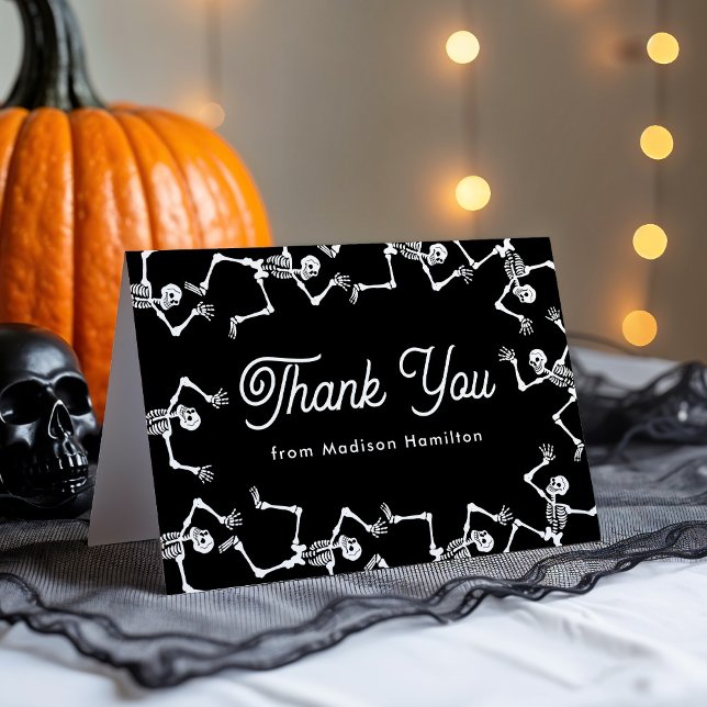 Spooky Dancing Skeleton Baby Shower Thank You Card (Creator Uploaded)