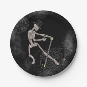 Spooky Dancing Skeleton Paper Plate