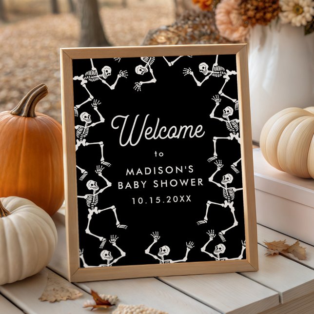 Spooky Dancing Skeletons Baby Shower Welcome Sign (Creator Uploaded)