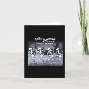 Spooky Dancing Skeletons Clic White Halloween Card