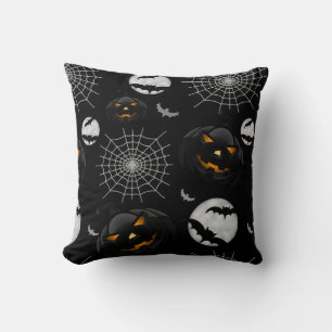 Spooky Dark Halloween Pattern Cushion