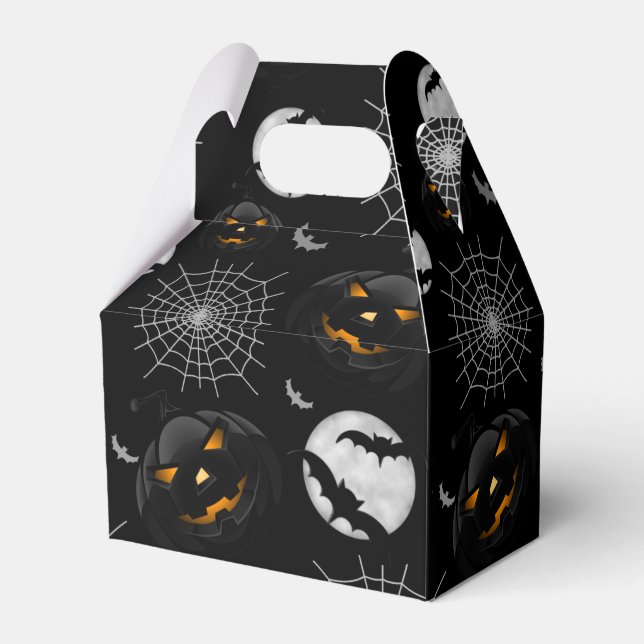 Spooky Dark Halloween Pattern Favour Box (Back Side)