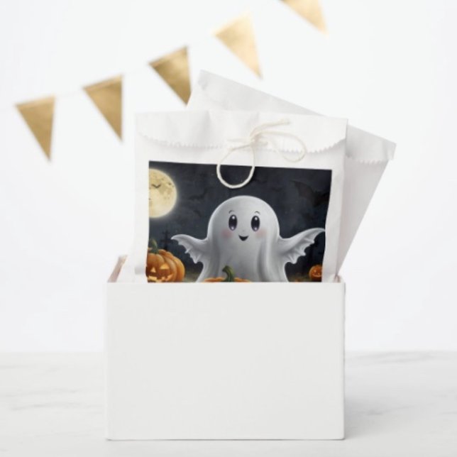 Spooky Delight: Ghostly Halloween Fun Favour Bags (Favor Bag Dimensions: 5.75”x8” sold in sets of 50. 
)