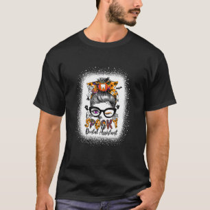 Spooky Dental Assistant Halloween Messy Bun Dentis T-Shirt
