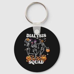 Spooky Dialysis Squad Nurse Skeleton Dancing Dialy Key Ring