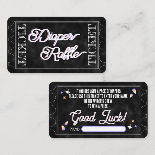 Spooky Diaper Raffle Ticket Card (Front/Back)