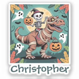 Spooky Dino Rider – Skeleton on Mummy T-Rex 