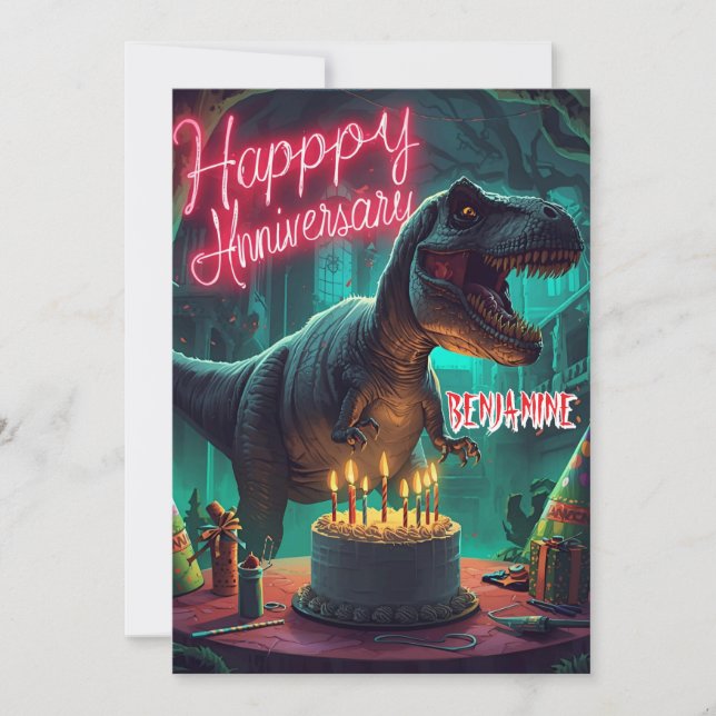 SPOOKY DINOSAUR ANNIVERSARY HALLOWEEN CARD  (Front)