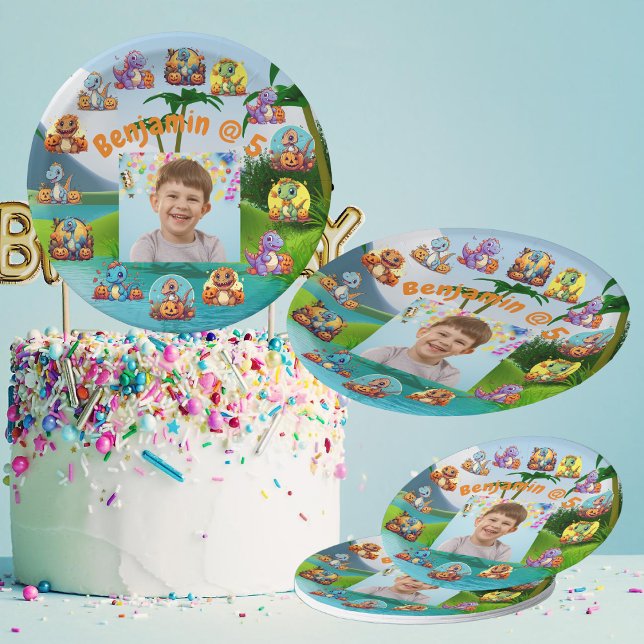 spooky dinosaur halloween birthday paper plates (Creator Uploaded)