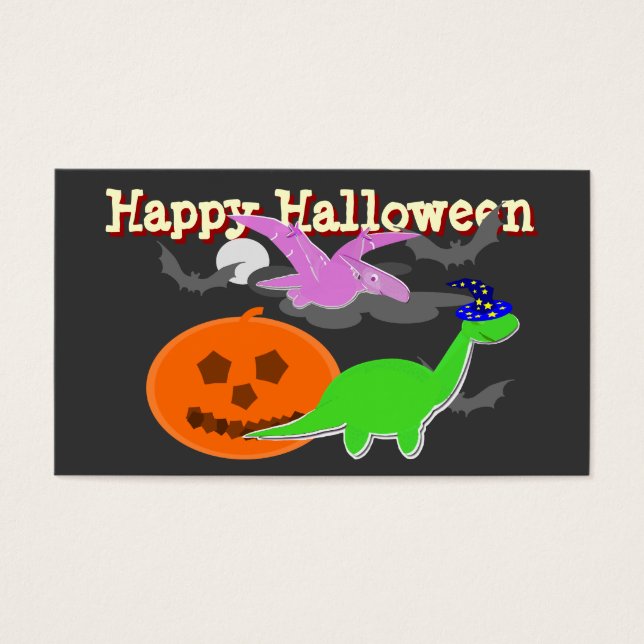 Spooky Dinosaurs Happy Halloween Cards (Front)