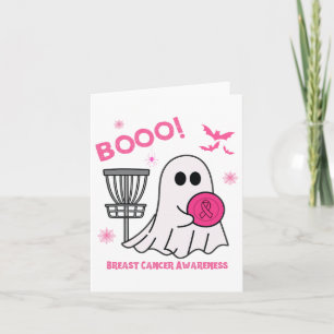 Spooky Disc Golf Halloween Breast Cancer Awareness Card