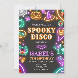 Spooky Disco Halloween Birthday Invitation