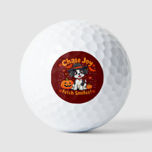 Spooky Dog Art: Fetch Halloween Joy & Smiles! Golf Balls