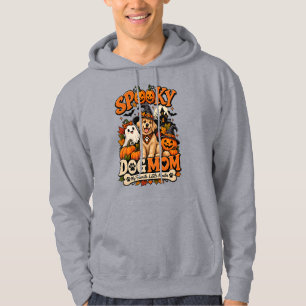 Spooky Dog Mum Halloween Cute Skeleton Dog Lover Hoodie