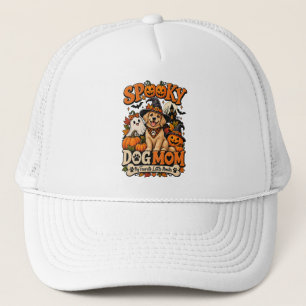 Spooky Dog Mum Halloween Cute Skeleton Dog Lover Trucker Hat