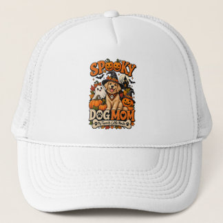 Spooky Dog Mum Halloween Cute Skeleton Dog Lover Trucker Hat