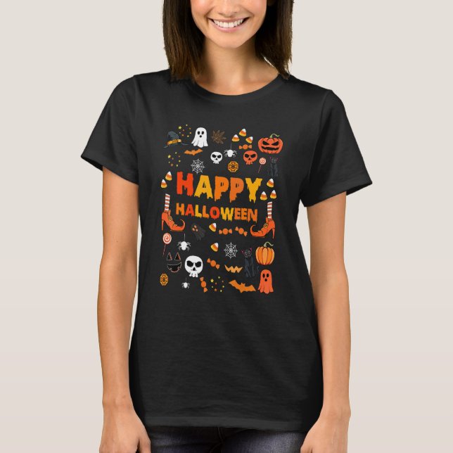 Spooky Doodles Halloween Costume Autumn Pumpkin Ch T-Shirt (Front)