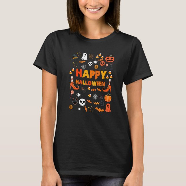 Spooky Doodles Halloween Costume Autumn Pumpkin Ch T-Shirt (Front)