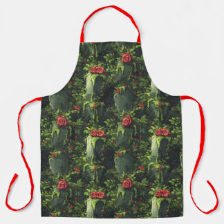 Spooky Dripping Cemetery, Melting Roses Tombstone, Apron